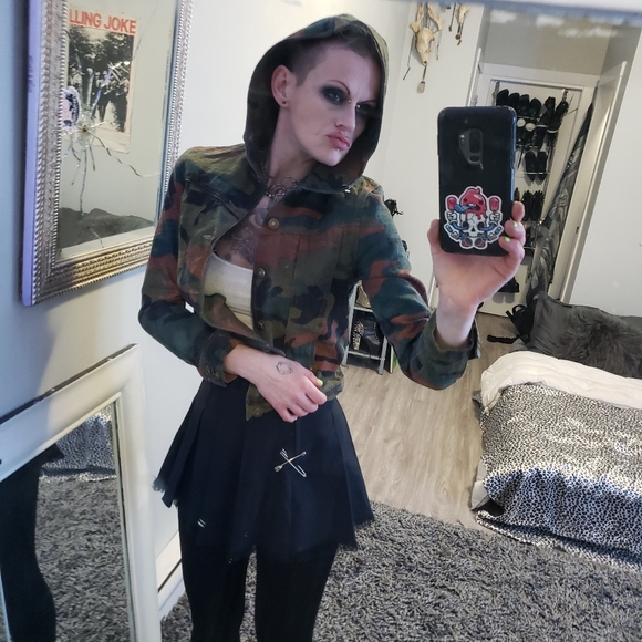 army print hooded jacket - Picture 6 of 6